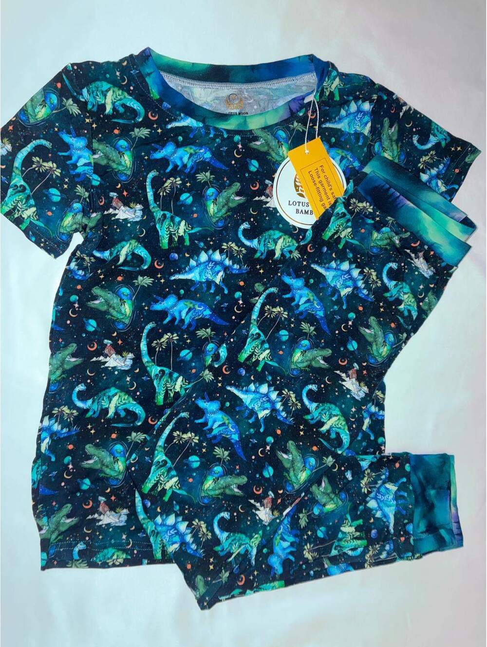 Lotus Moon Dinosaurs 2pc Long Sleeve Set 7/8T NWT